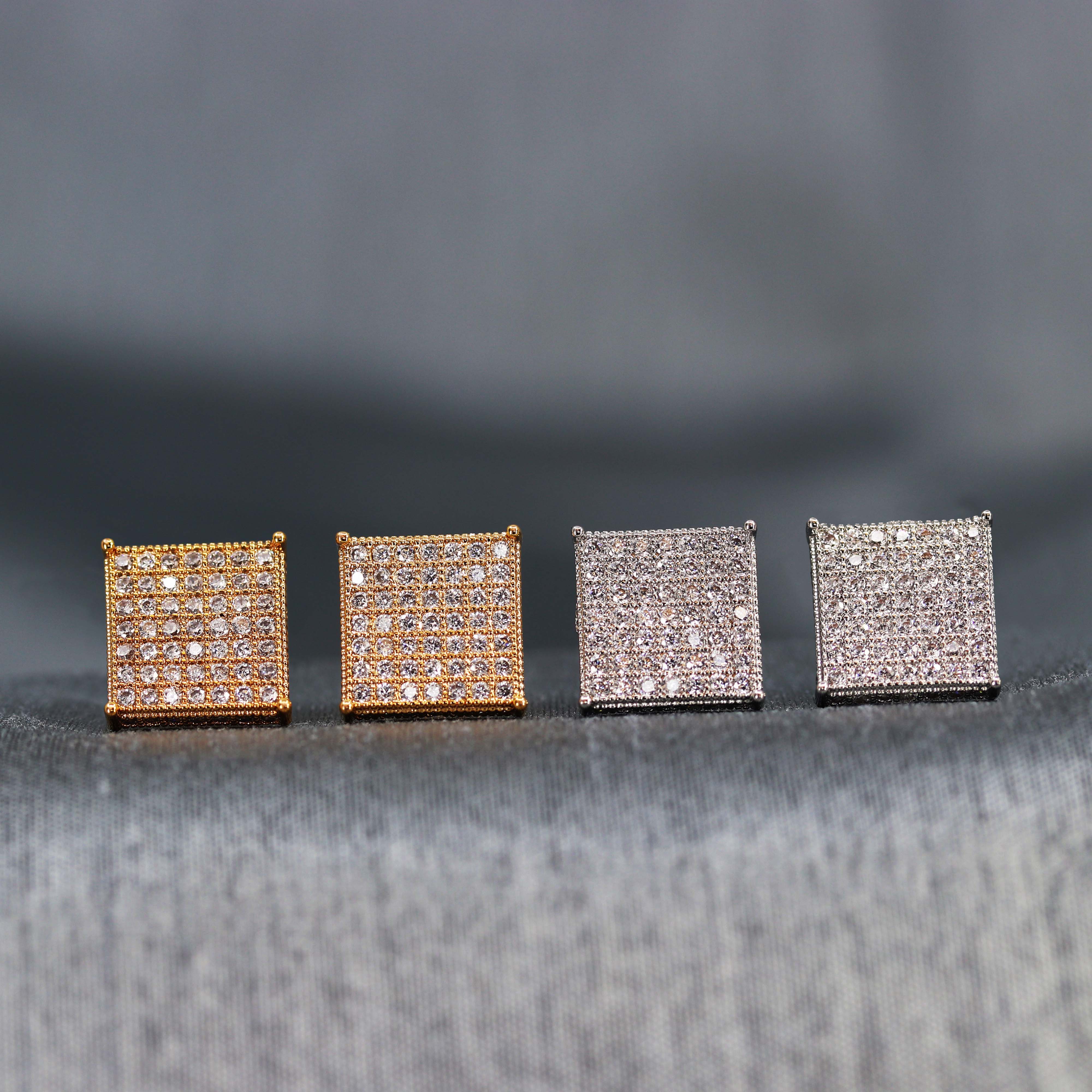 Shining Block Stud Earrings