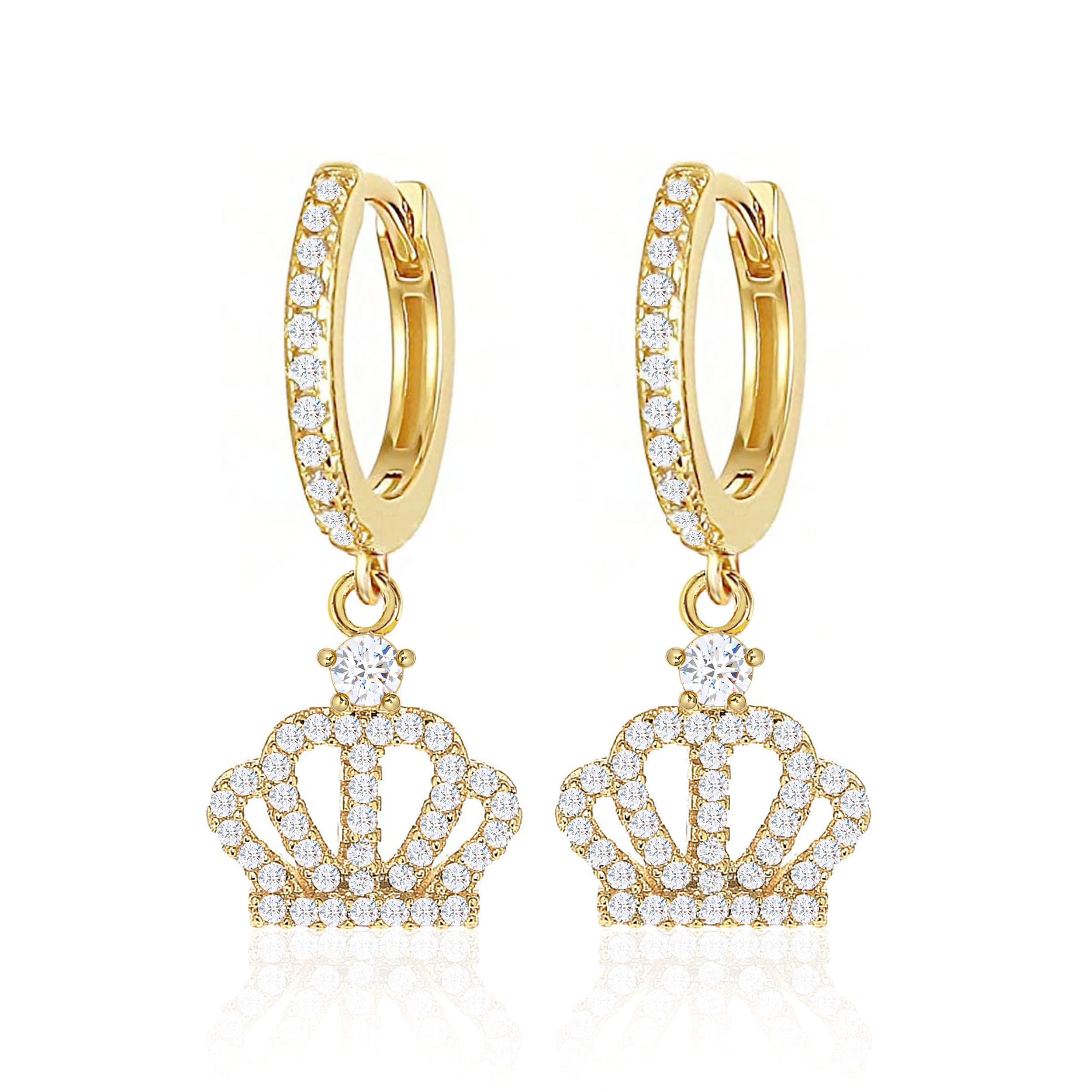 Charming Crown Dangle Earrings