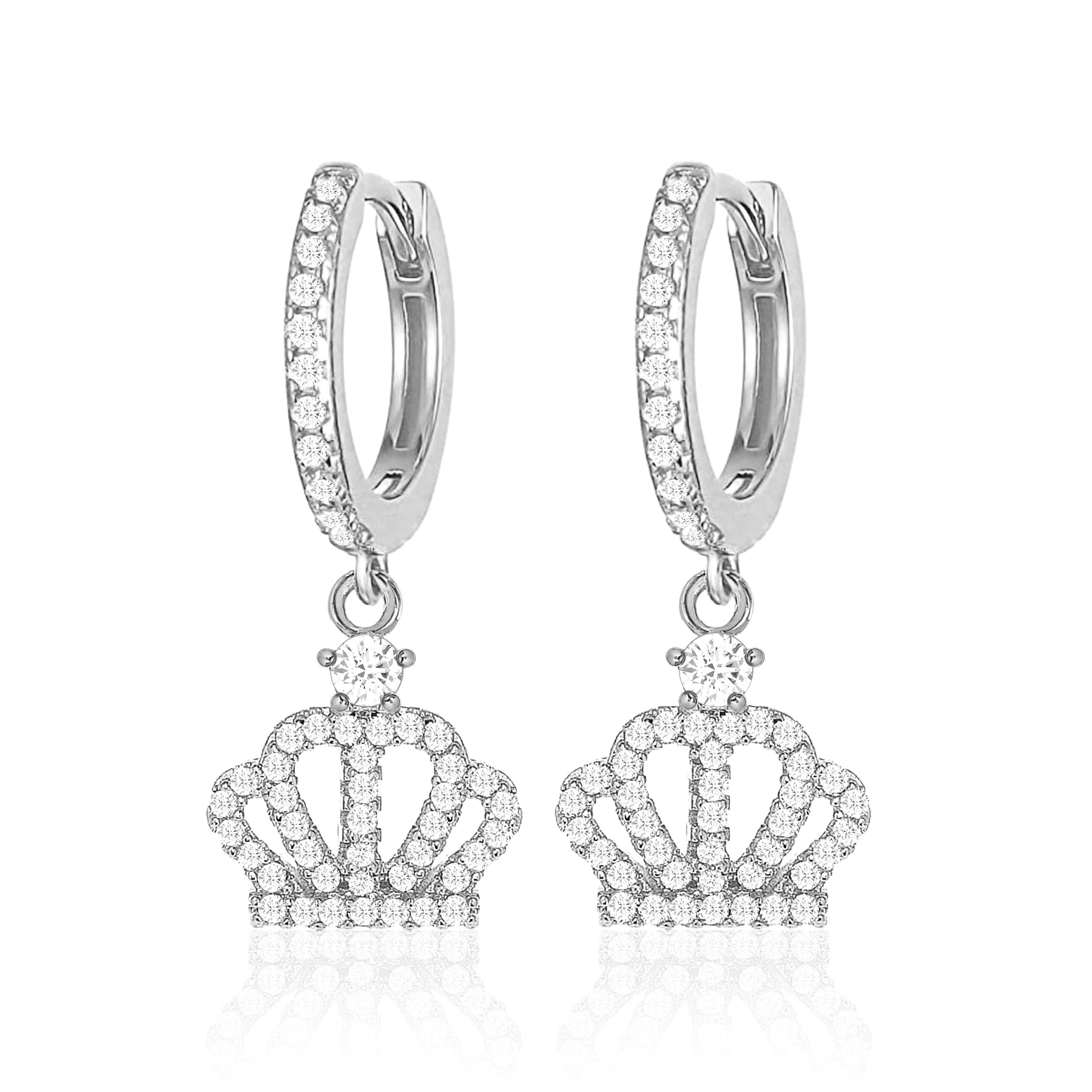 Charming Crown Dangle Earrings