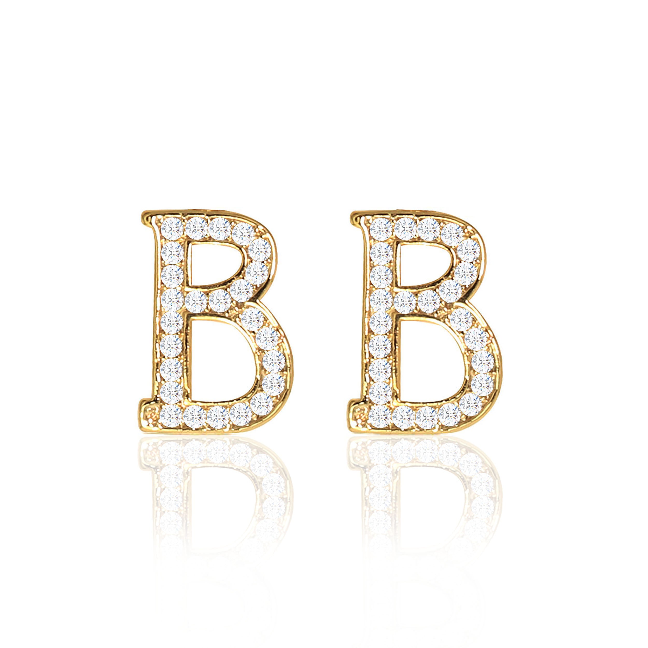 Initial Stud Earrings