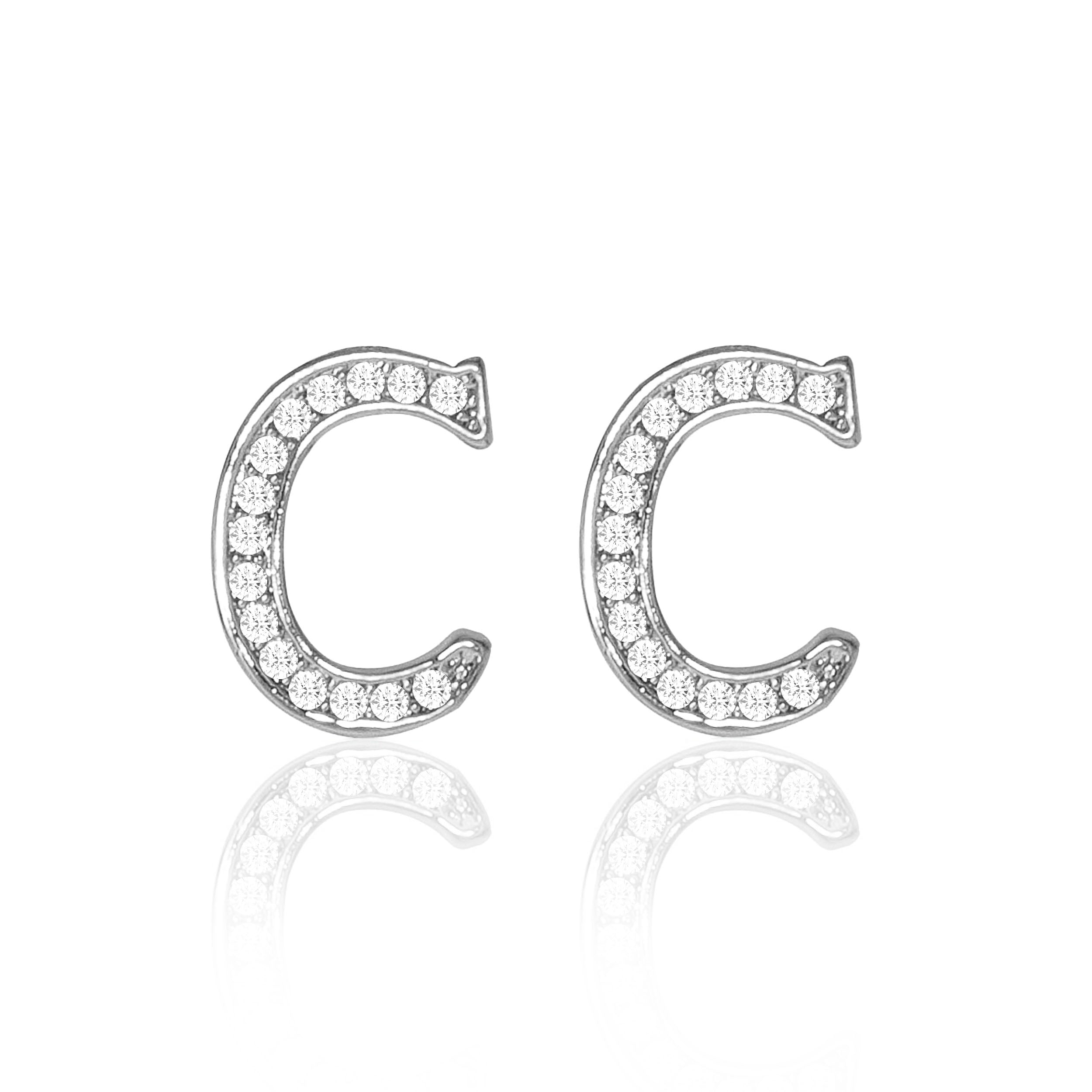 Initial Stud Earrings