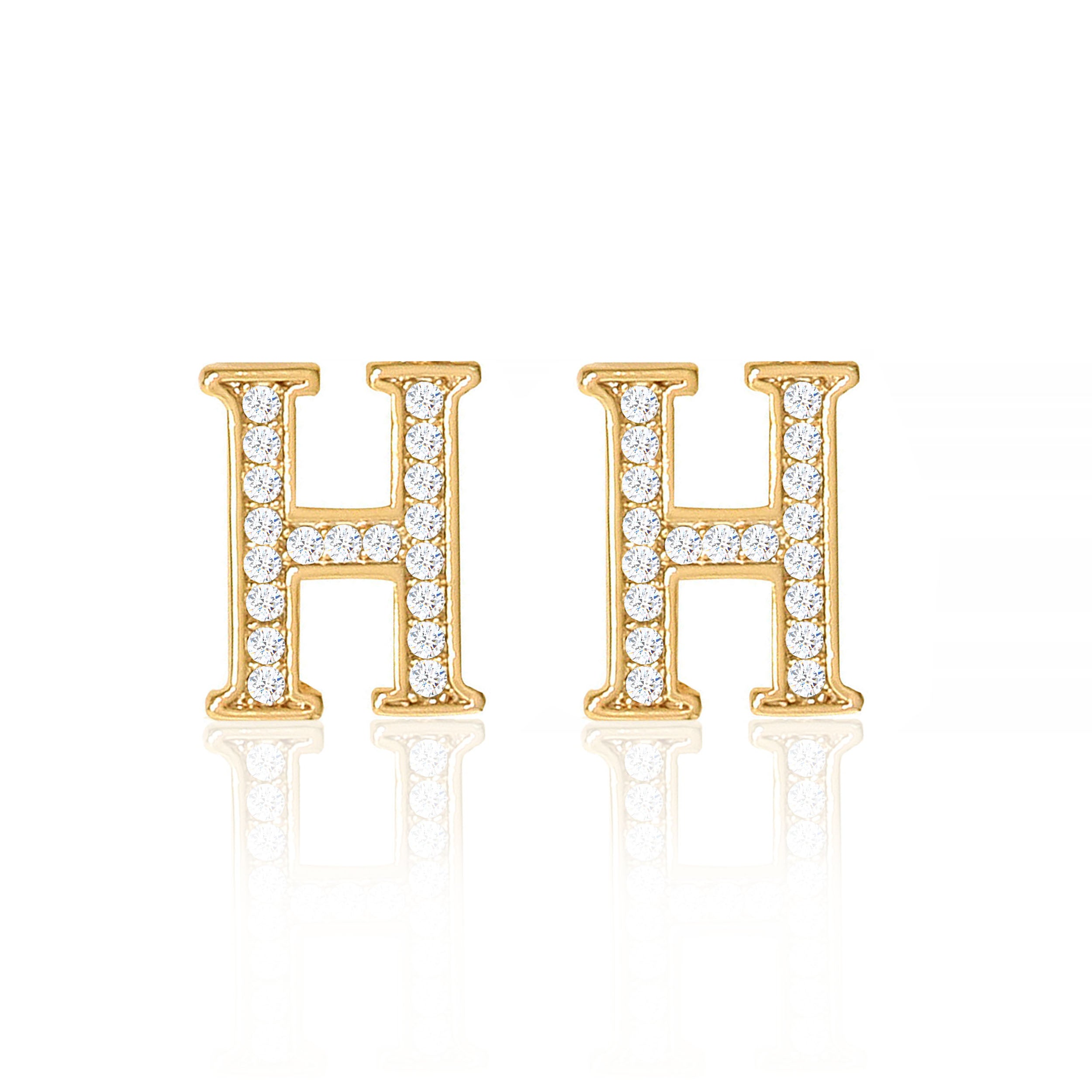 Initial Stud Earrings