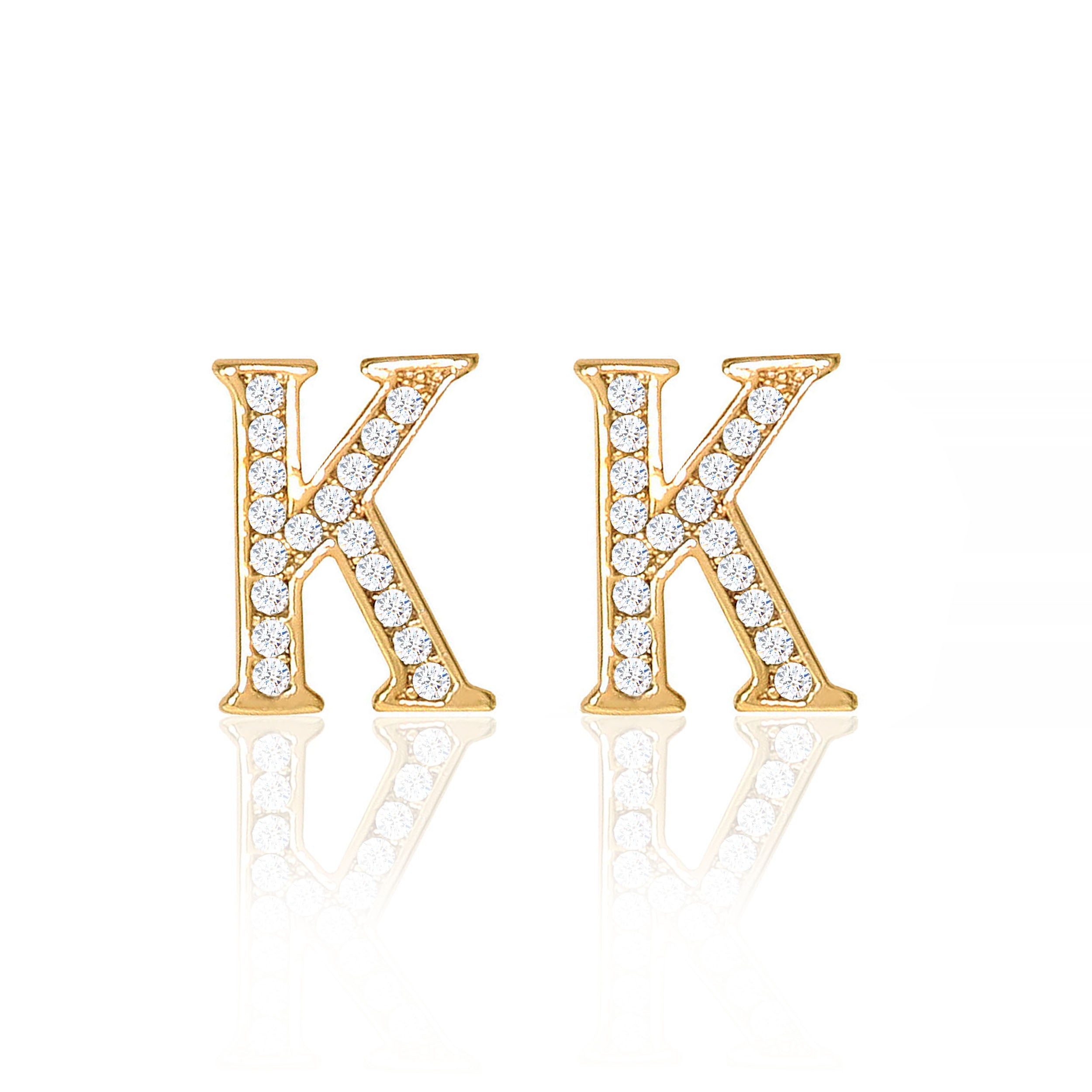 Initial Stud Earrings