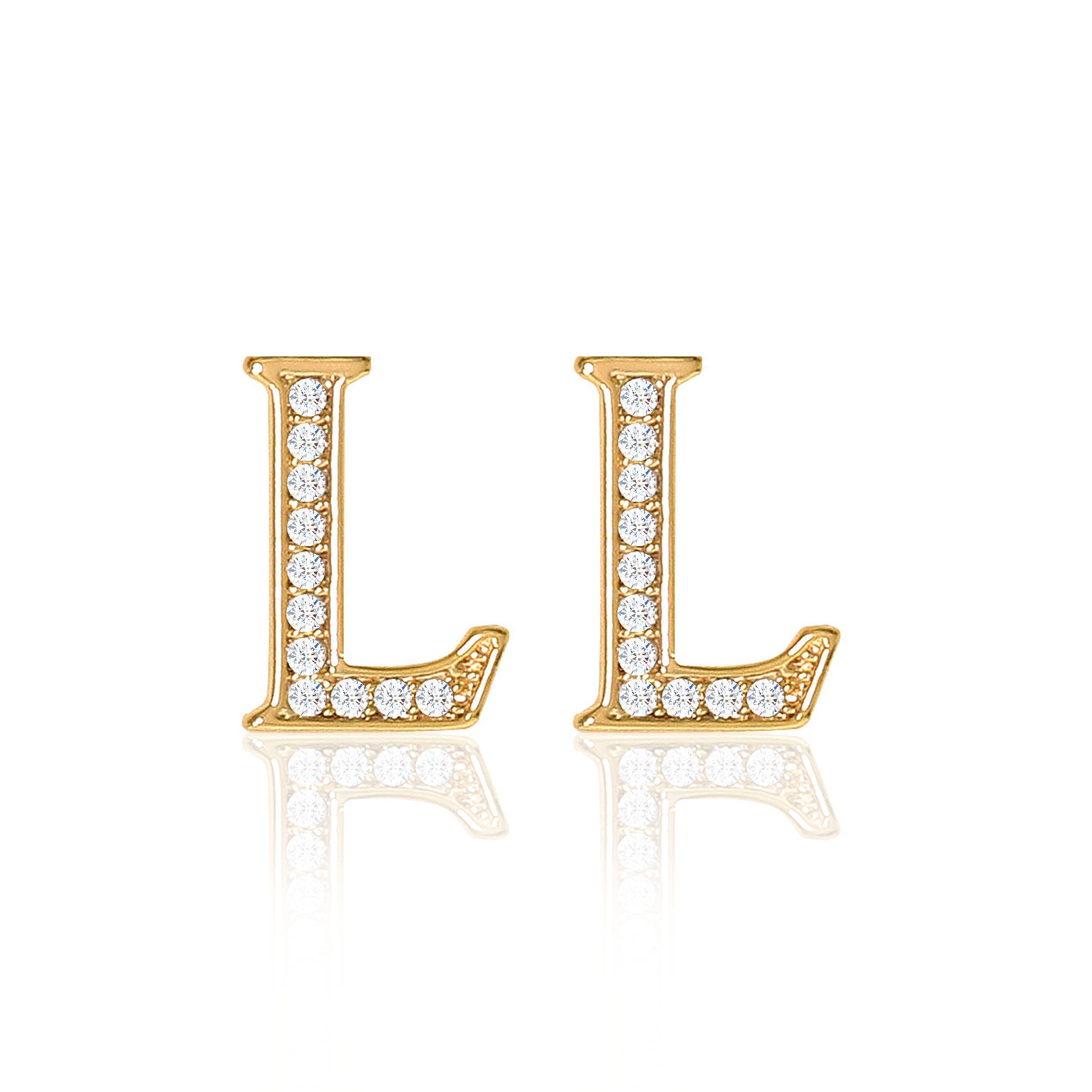 Initial Stud Earrings