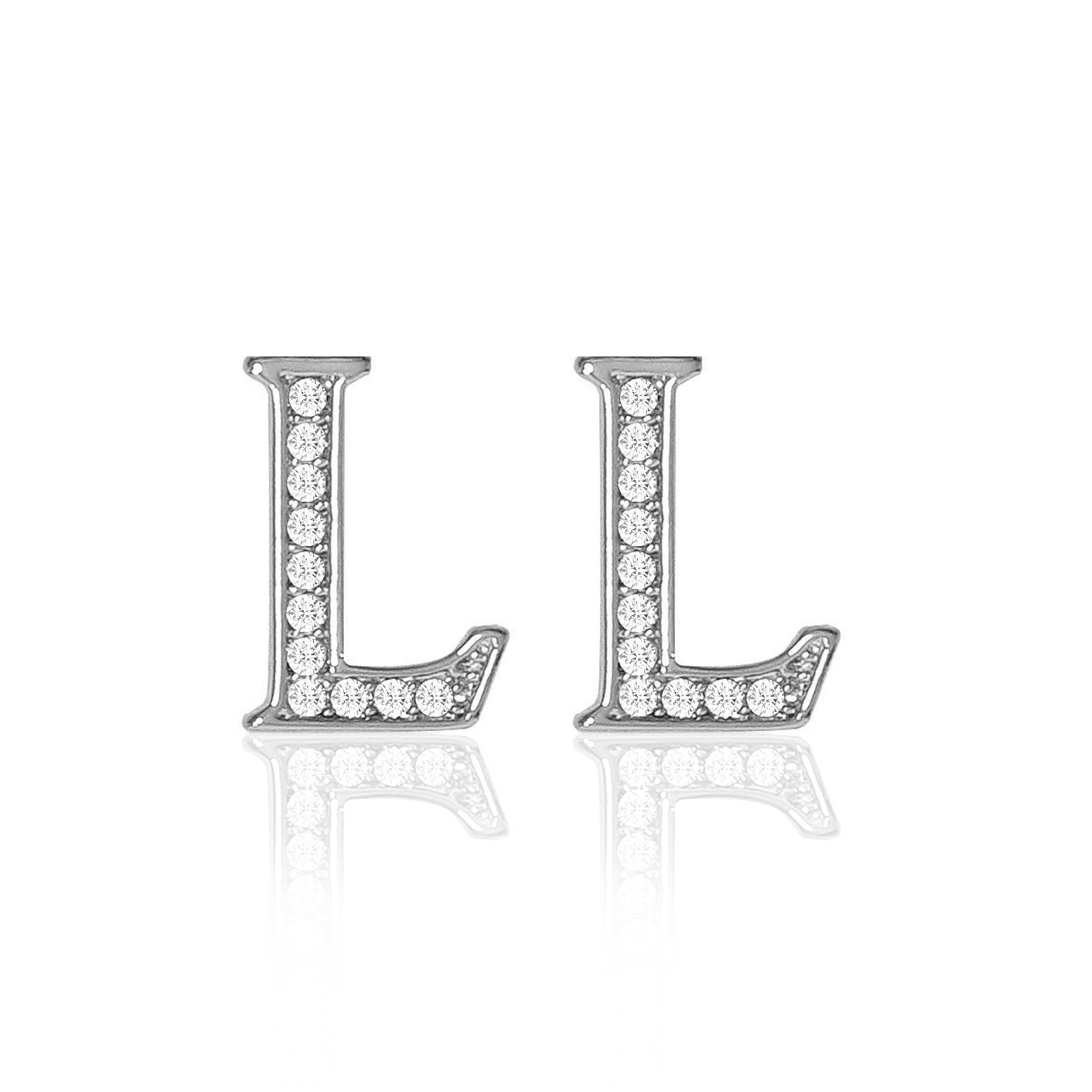 Initial Stud Earrings