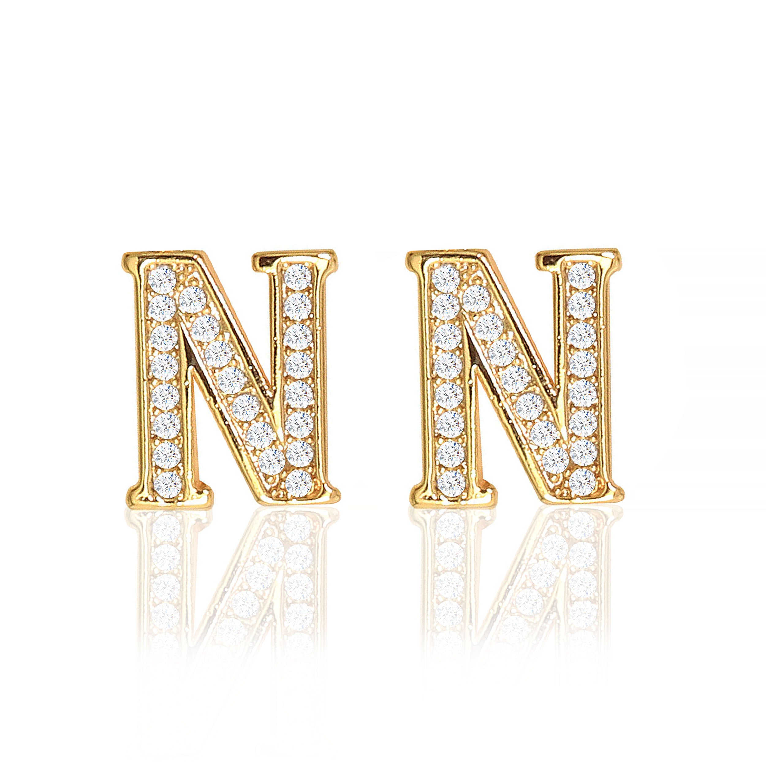 Initial Stud Earrings