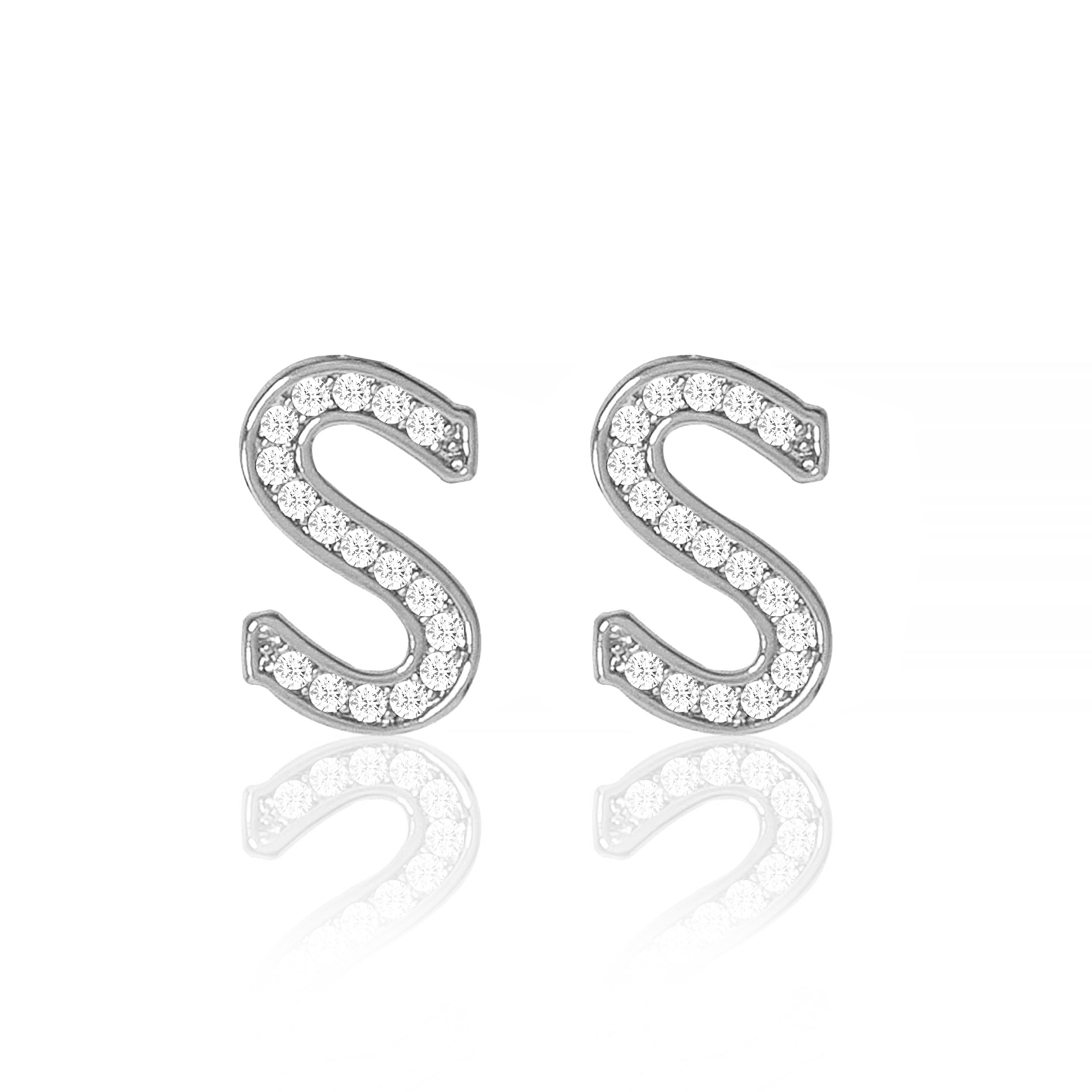 Initial Stud Earrings