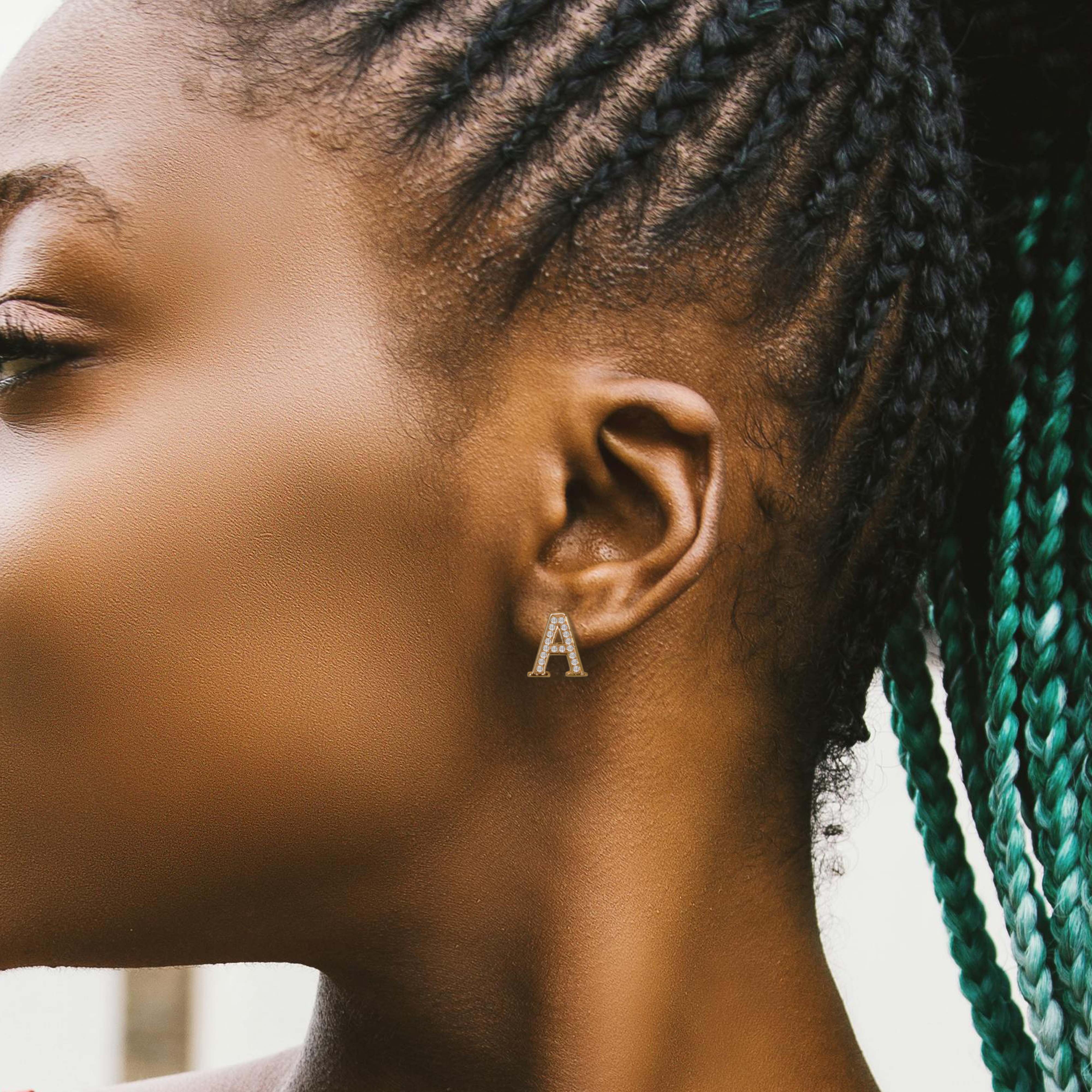 Initial Stud Earrings