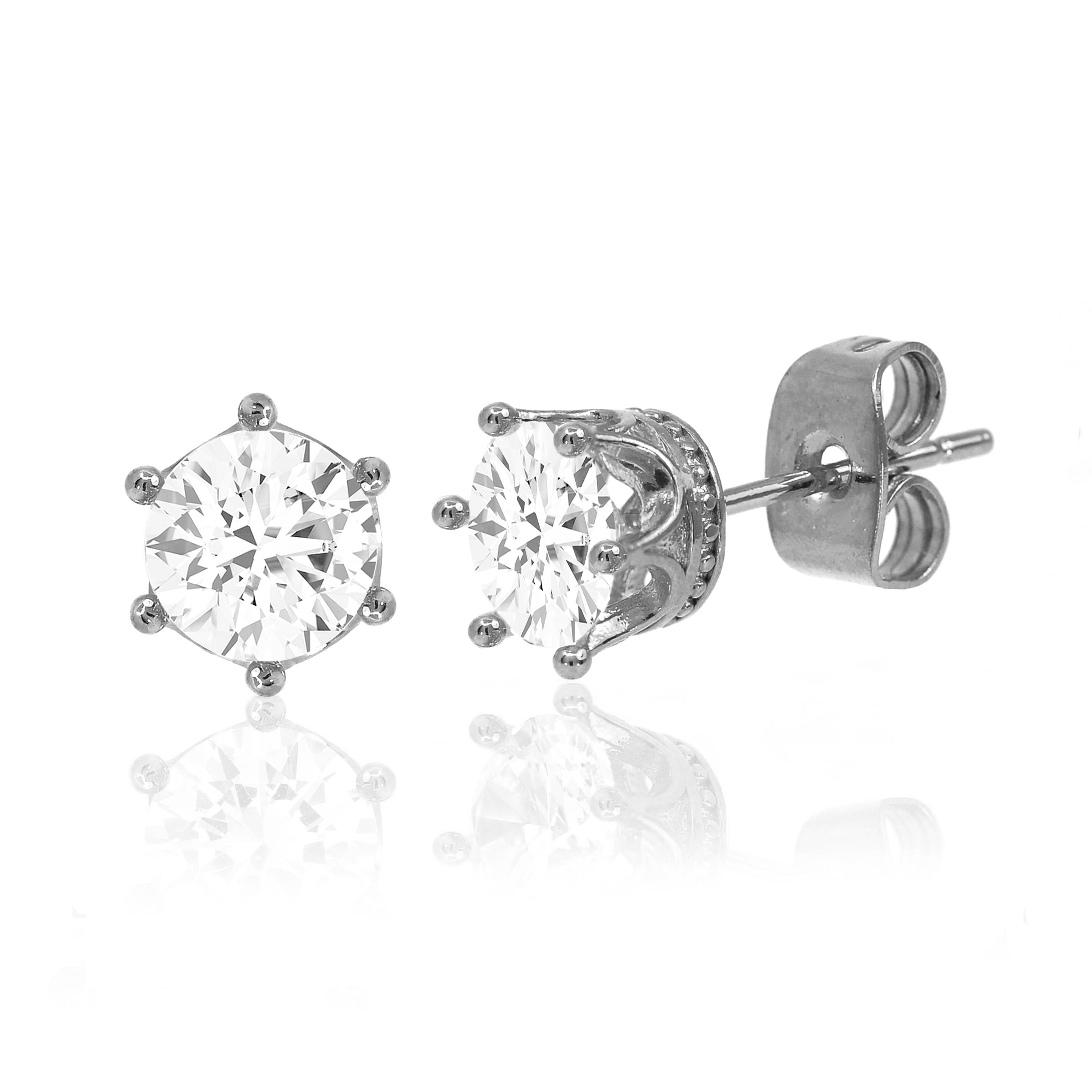 Bling Crown Stud Earrings