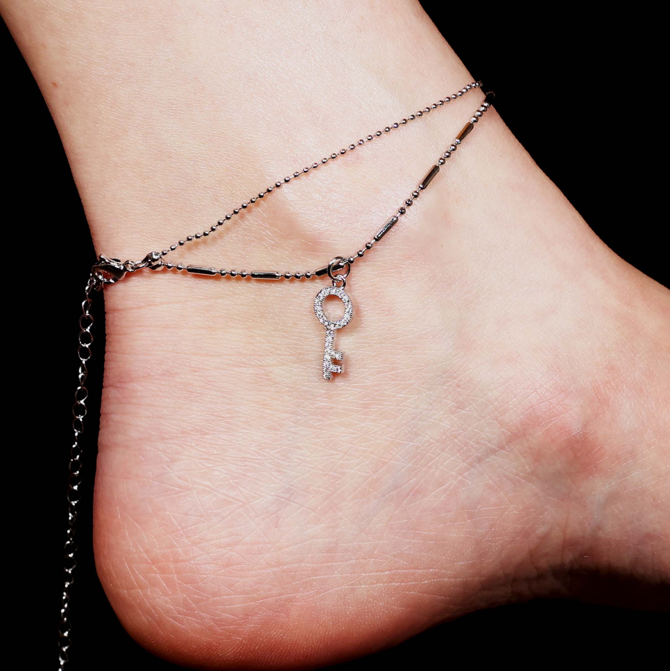 Love Key Layered Anklet