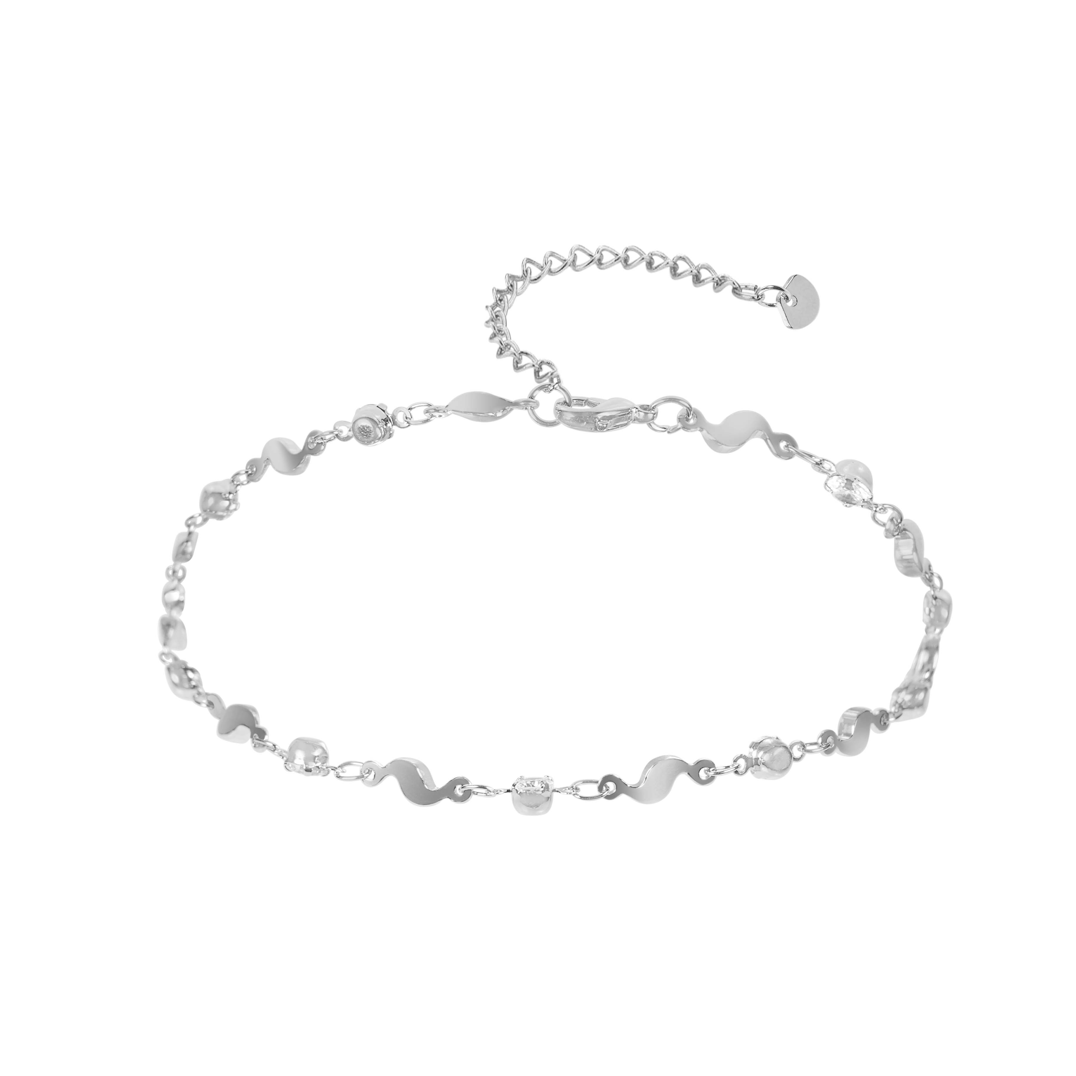 Wave Cubic Anklet