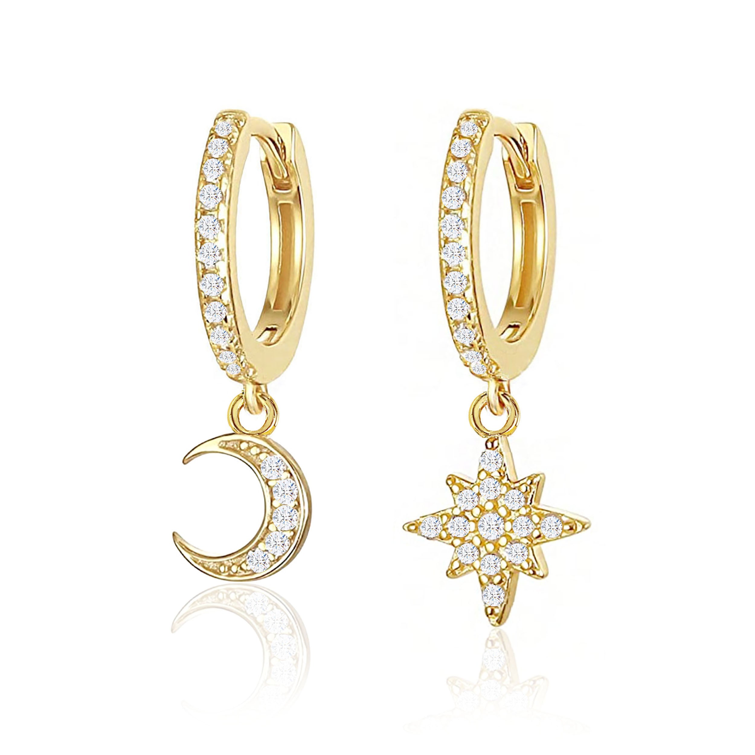 Starry Night Dangle Earrings Gold