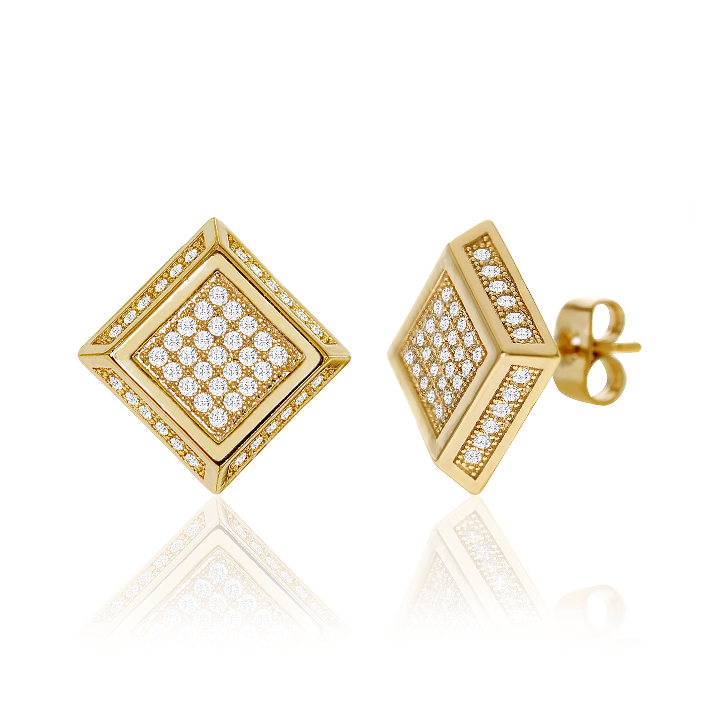 Bling Block Stud Earrings