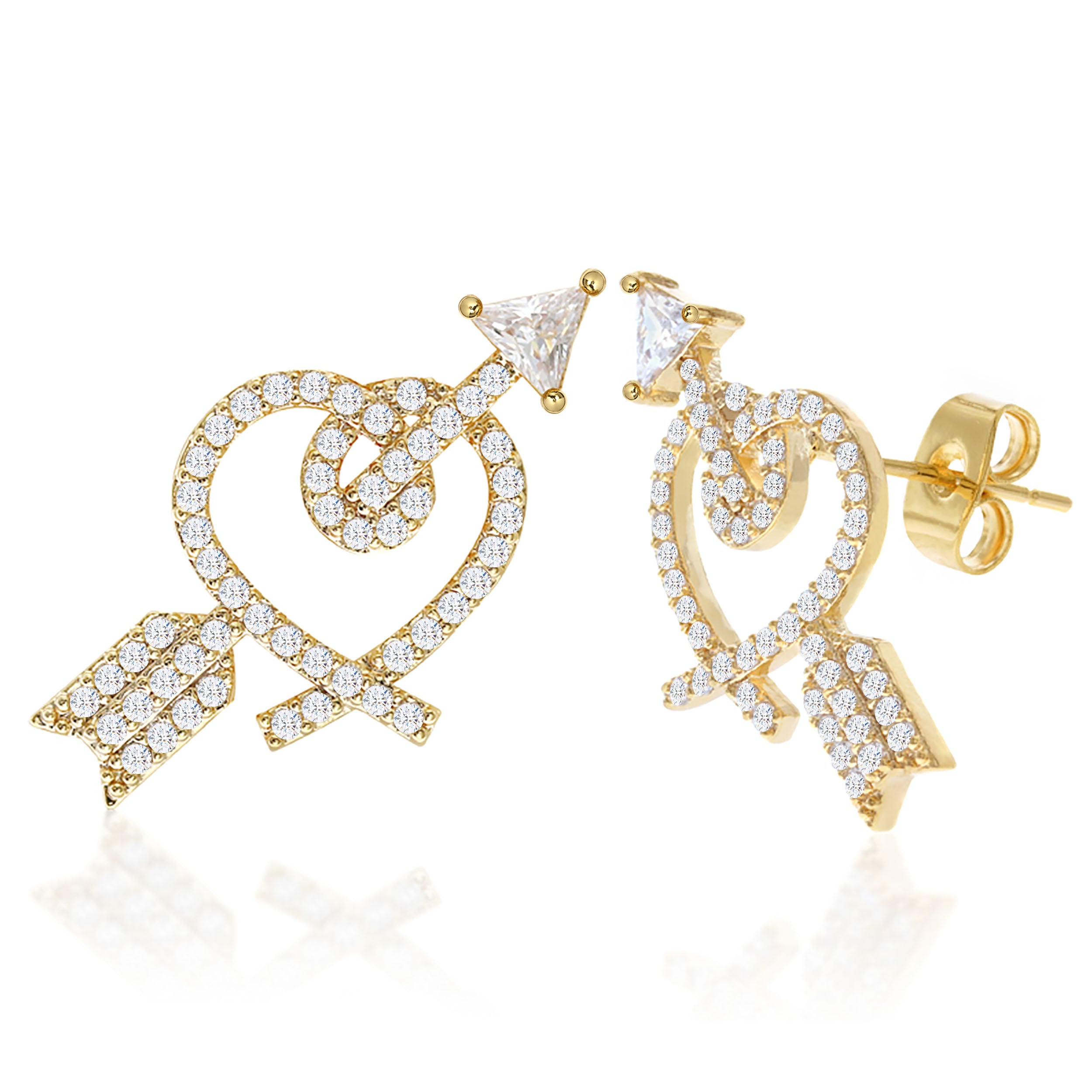 Cupid Heart Stud Earrings