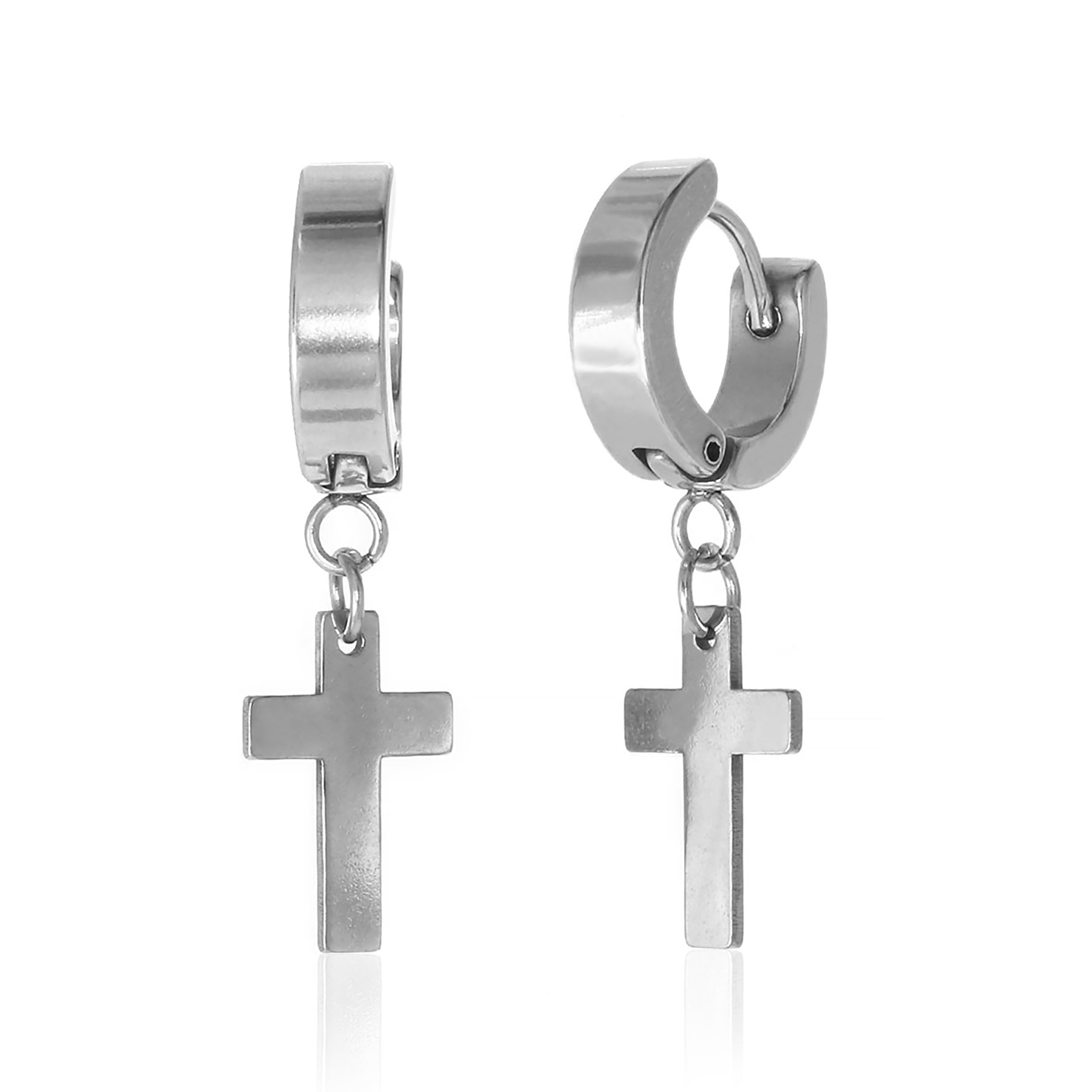 Stainless Steel Cross Earrings